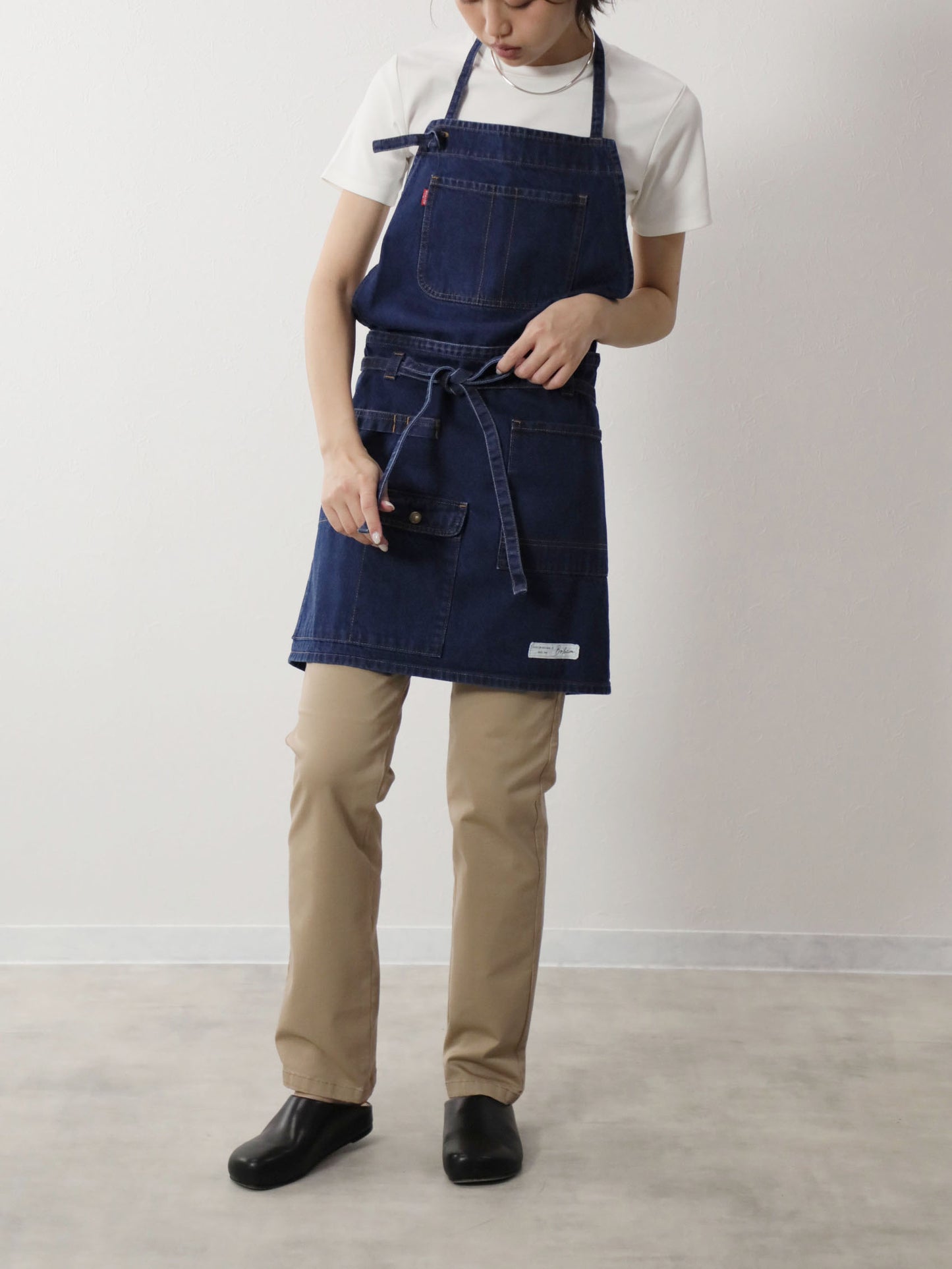 2WAYデニムエプロン ジンバブエ糸×岡山織りデニム【10オンス】 ブリーチカラー/インディゴカラー ユニセックス
