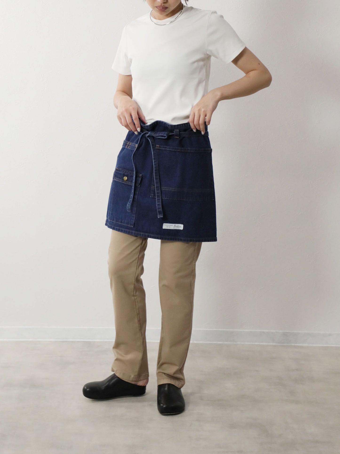 2WAYデニムエプロン ジンバブエ糸×岡山織りデニム【10オンス】 ブリーチカラー/インディゴカラー ユニセックス
